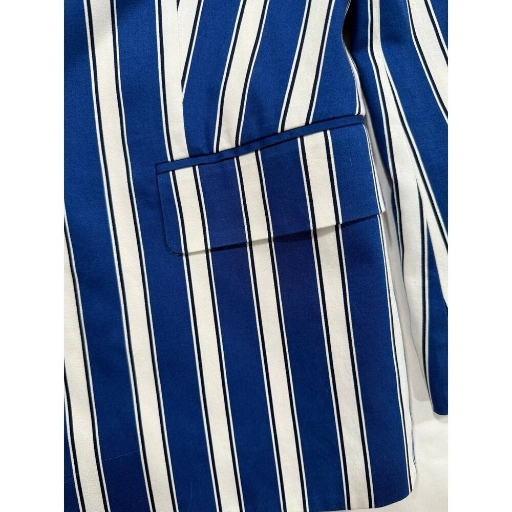 Escada Cabana Womens Blue White Striped Blazer Jacket Size 40 US 10 W87 - Picture 3 of 12